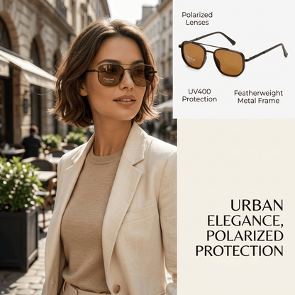 Premium Polarized Geometric Aviator Sunglasses for Men & Women