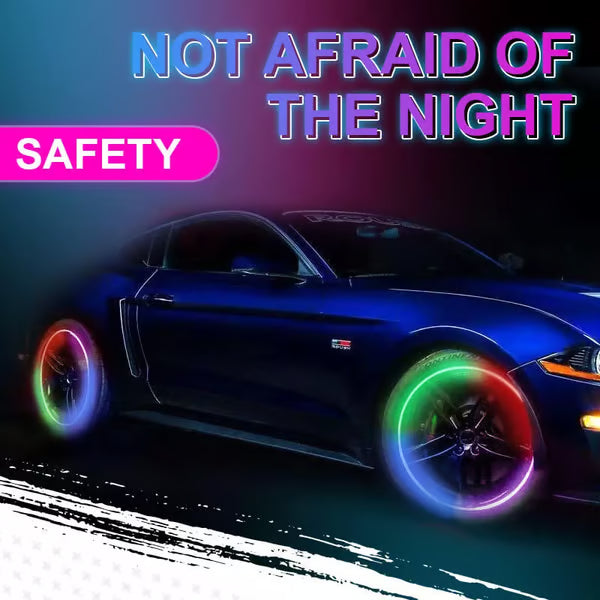 LED Wheel Valve Lights Motion Activated Neon Glow for Cars & Bikes