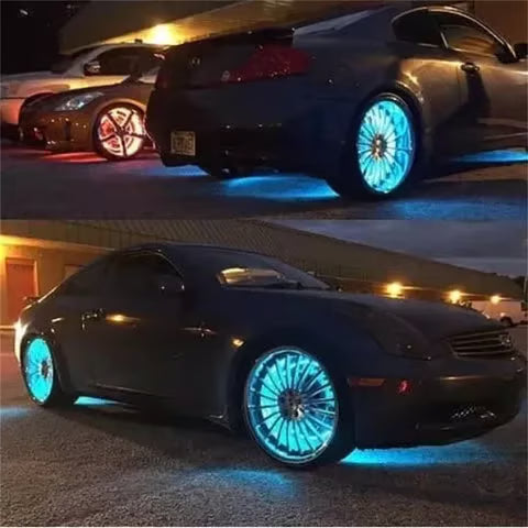 LED Wheel Valve Lights Motion Activated Neon Glow for Cars & Bikes