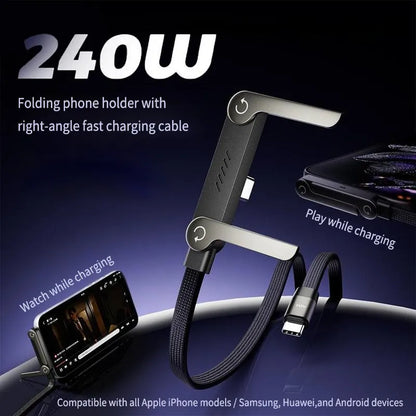 240w super fast charging Invisible Holder Charger Cable with Stand
