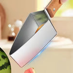 Stainless Steel Easy Watermelon Slicer with Ergonomic Wooden Handle