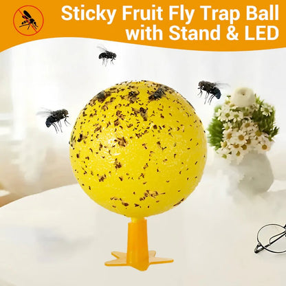 Sticky Fruit Fly Trap Ball with Stand & LED