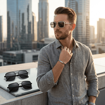 Premium Polarized Geometric Aviator Sunglasses for Men & Women