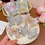 Shimmering Rhinestone Butterfly Wing Hair Clips for Women & Girls