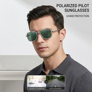 Premium Polarized Geometric Aviator Sunglasses for Men & Women