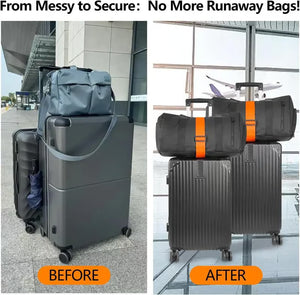 Adjustable Bungee Luggage Connector Straps for Hands-Free Travel