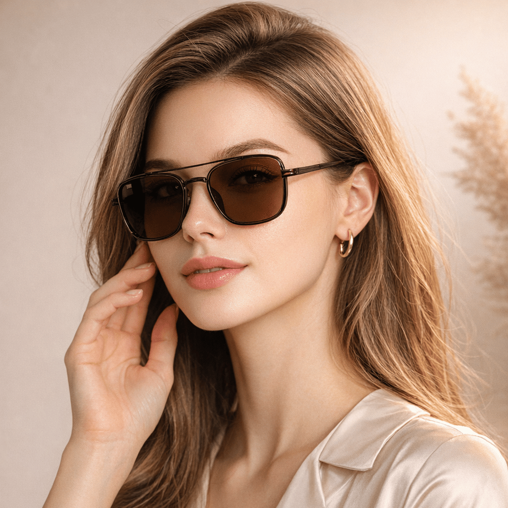 Premium Polarized Geometric Aviator Sunglasses for Men & Women
